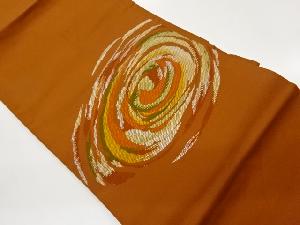 抽象渦巻き模様織出し名古屋帯